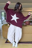 Big Softie Star Slouch Knit Burgundy -